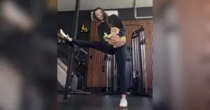 Feline Friend Helps Physical Therapist Demonstrate Hip Mobility