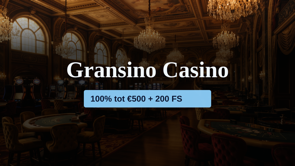 Gransino Casino � welkomstbonus 100% tot �500 + 200 FS, betalingen: Visa, Mastercard, Skrill, Neteller, Revolut