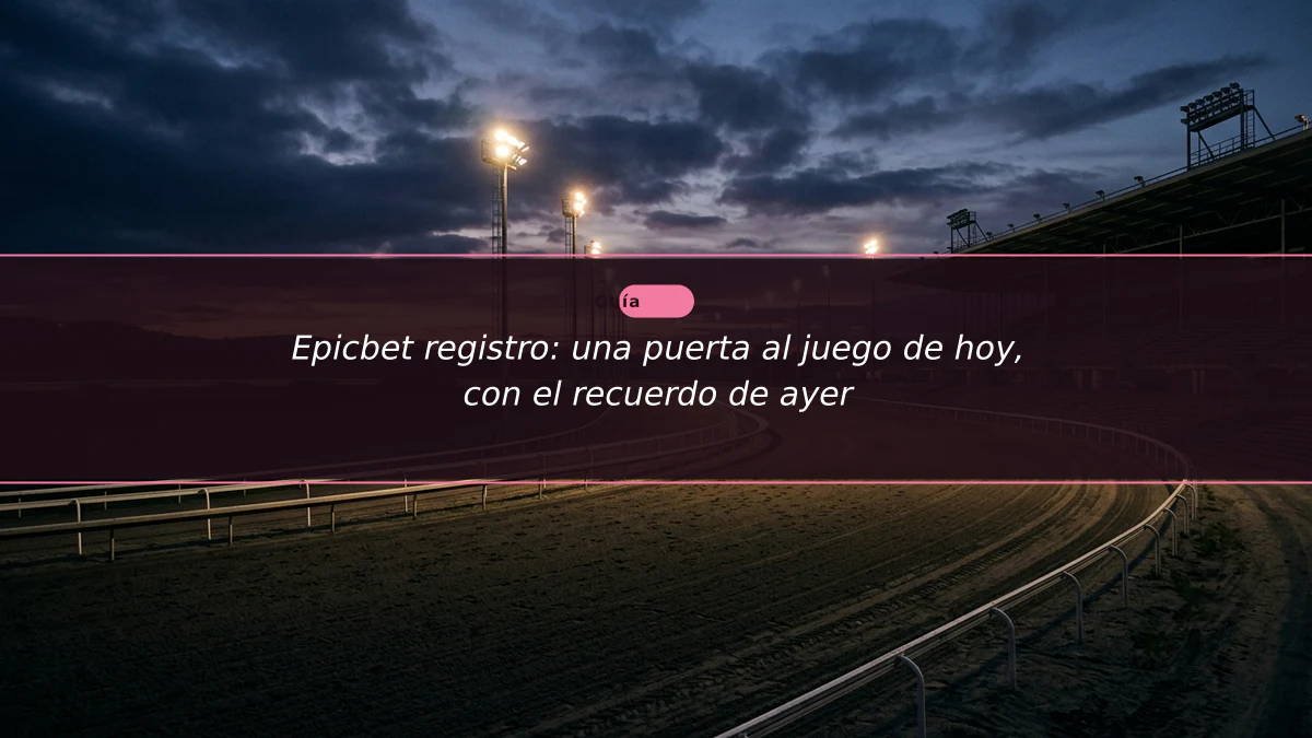 Epicbet registro: una puerta al juego de hoy, con el recuerdo de ayer