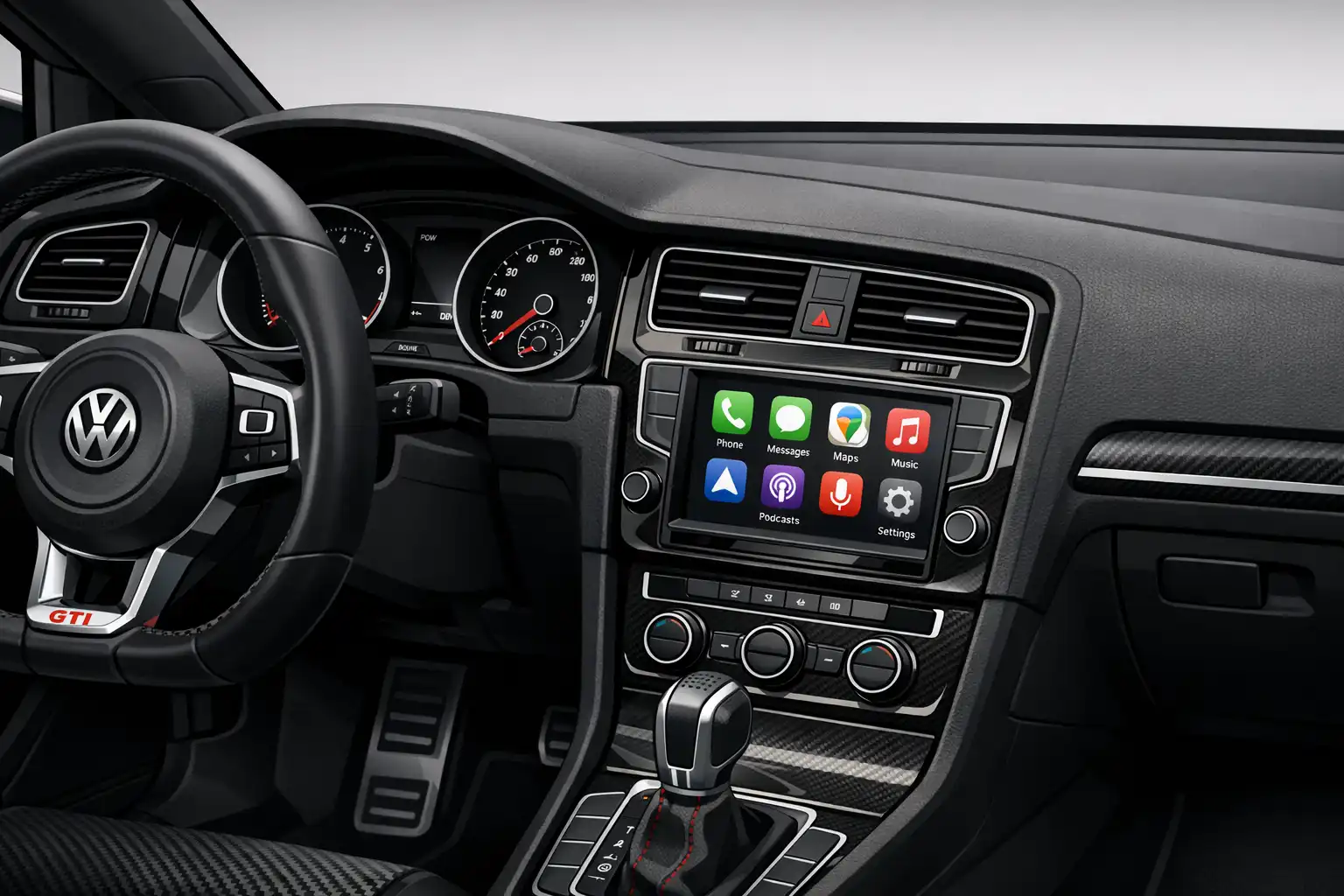 Volkswagen Golf 7 GTI 2016 avec Android Auto installé sur écran d’origine