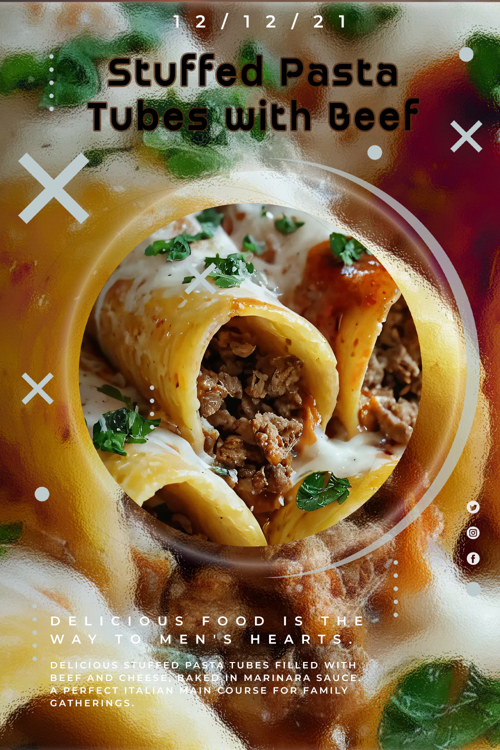 Stuffed Pasta Tubes with Beef and Cheese