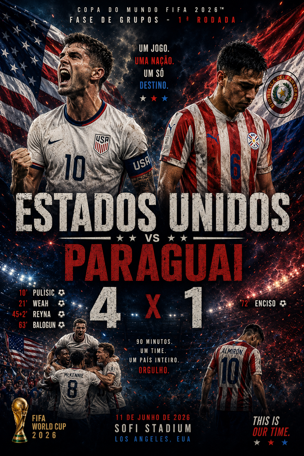 1ª Rodada Estados Unidos x Paraguai