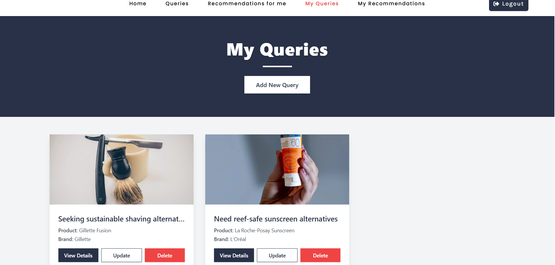 My Queries Screenshot
