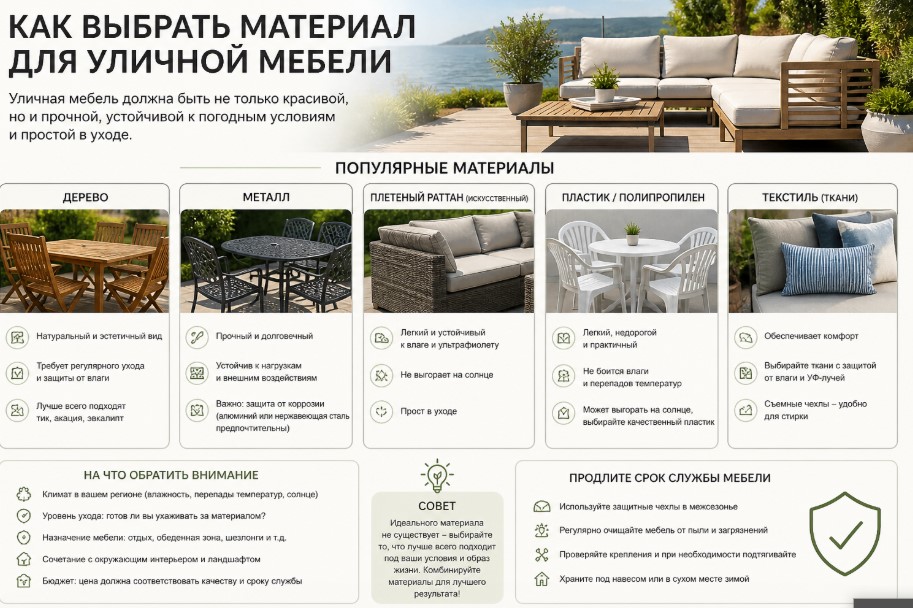материалы садовой мебели