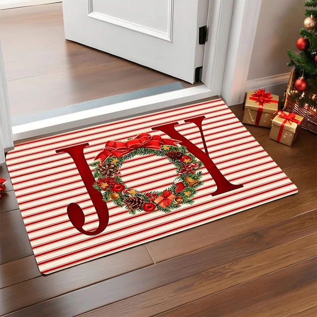 Joy Christmas door mat