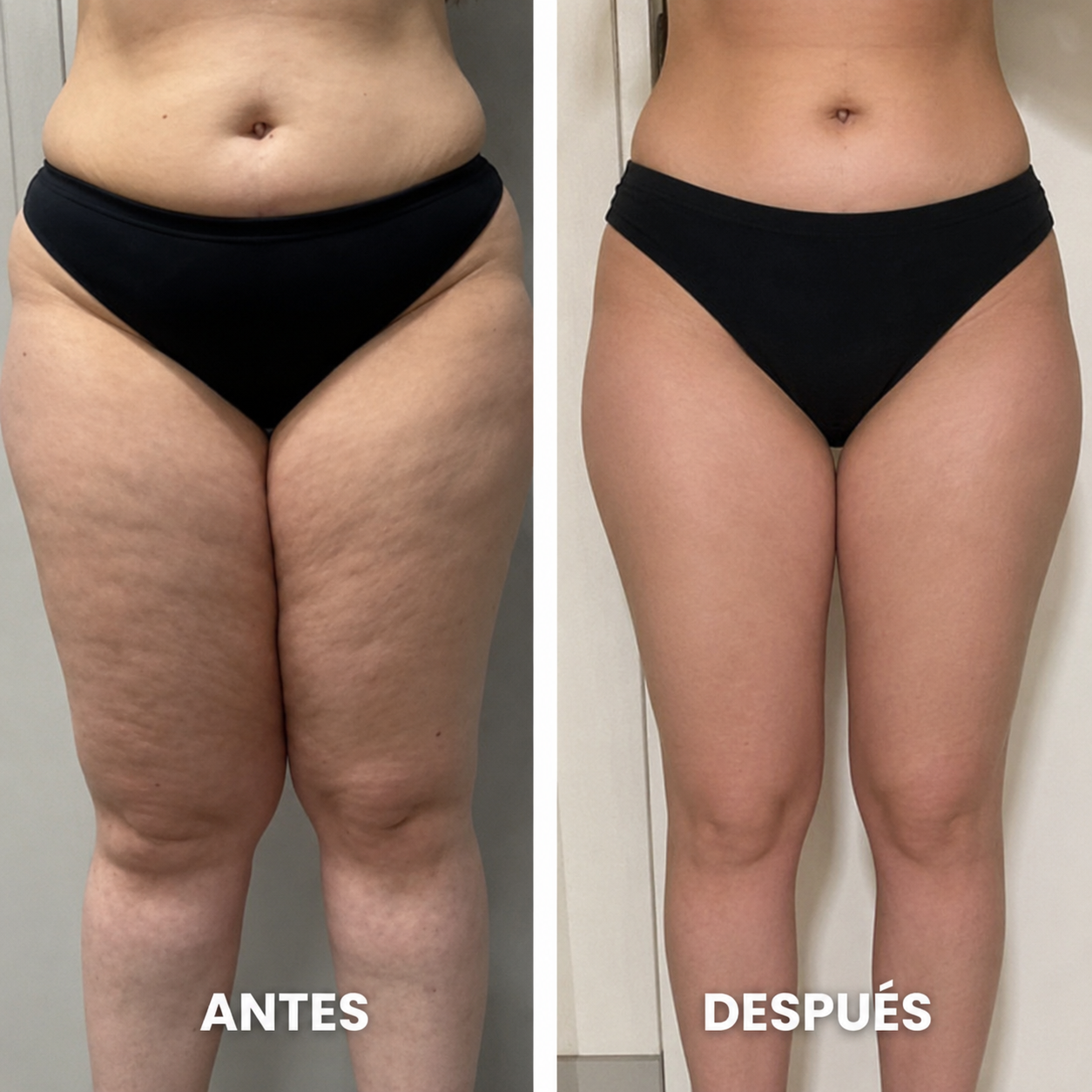 Antes y después abdomen — lipedema
