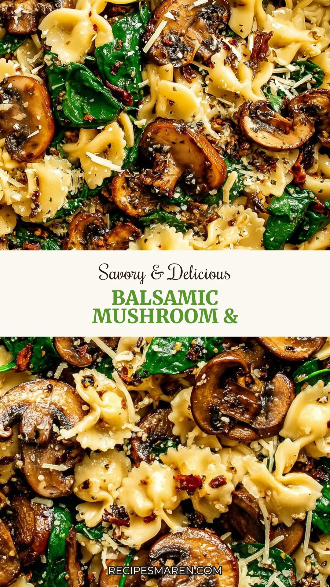 Looking for an easy homemade pasta dish? This savory balsamic mushroom and spinach pasta combines the earthy flavors of mushrooms with fresh spinach, all tossed in a rich balsamic sauce. It's quick to prepare, making it an ideal recipe for busy weeknights. Just a few simple ingredients create a delicious meal that your family will love. Click for the full recipe.