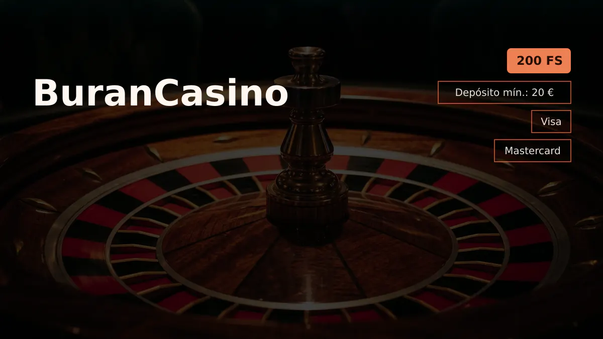 BuranCasino &mdash; bono de bienvenida 100% hasta 500 &euro; + 200 FS, pagos: Visa, Mastercard, Skrill, Neteller, Paysafecard