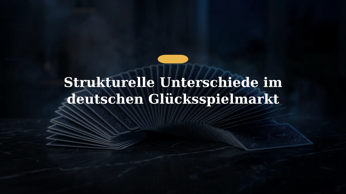 Strukturelle Unterschiede im deutschen Glücksspielmarkt