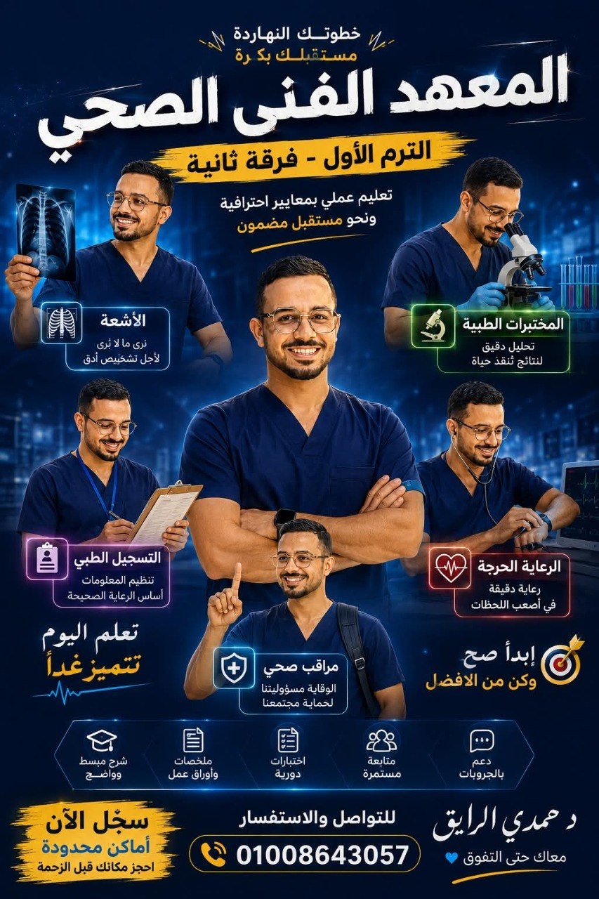 لو أنت في تانية معهد فني صحي - تعليم التحاليل الطبية | جريدة تحت الضوء