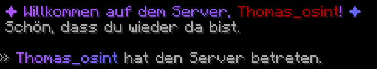 Welcome Message Screenshot