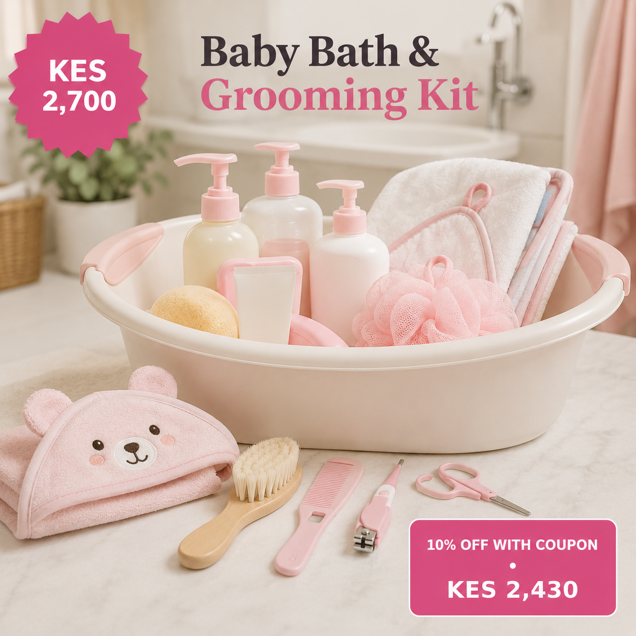 Baby Bath and Grooming Kit with KES price and coupon offer