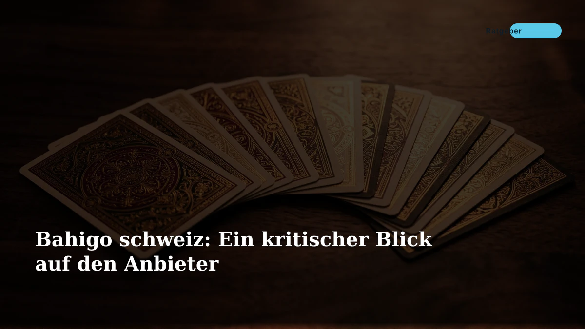Bahigo schweiz: Ein kritischer Blick auf den Anbieter