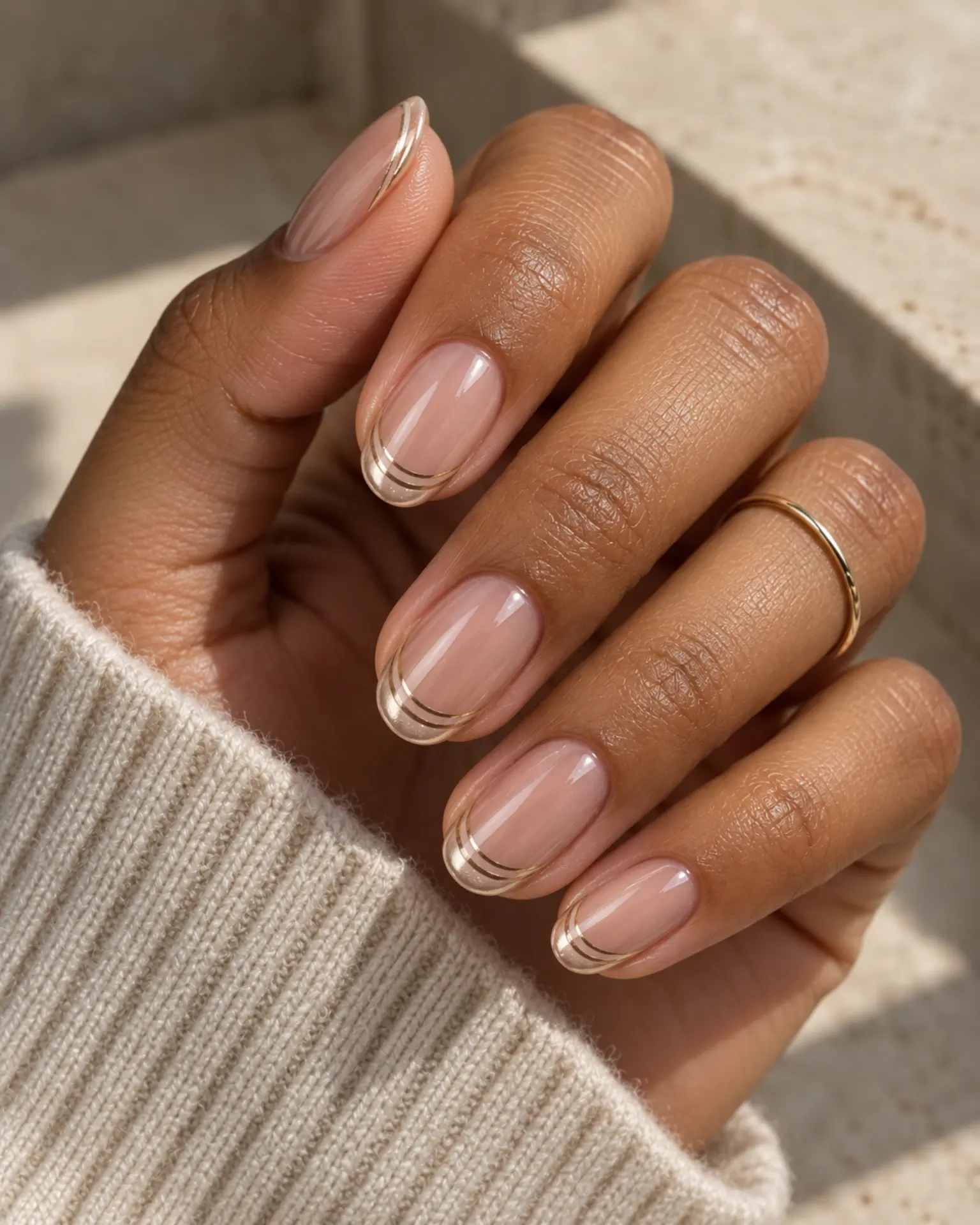 Chrome Double French manicure inspiration for chrome nail ideas