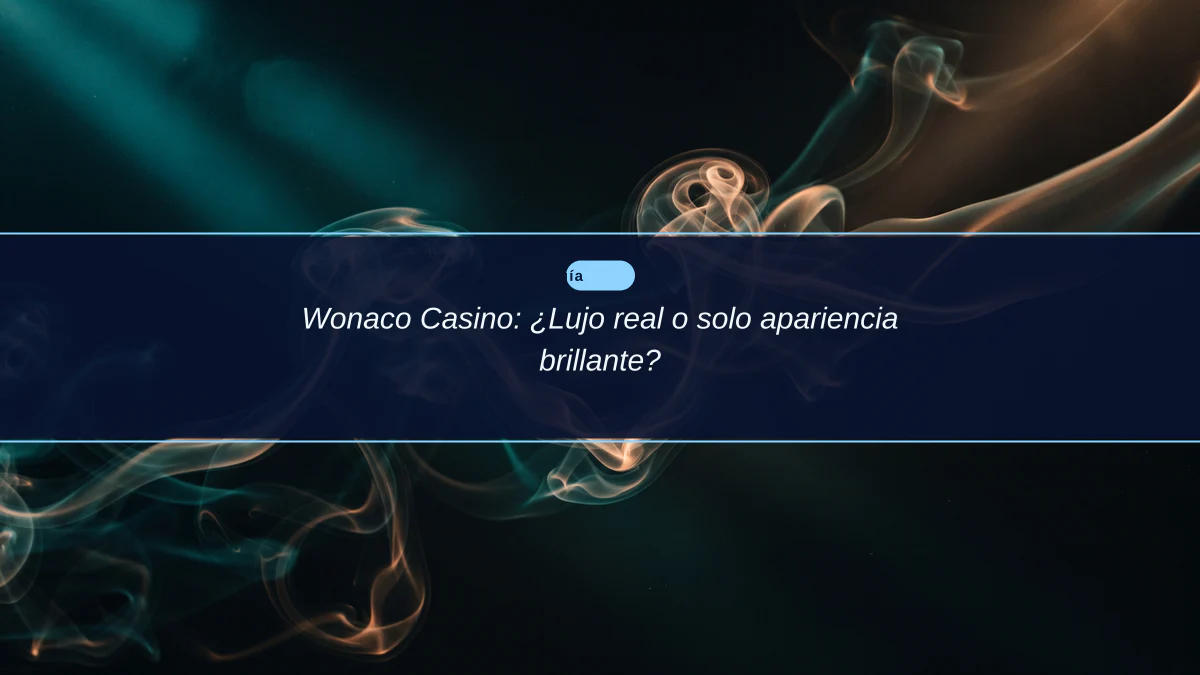Wonaco Casino: ¿Lujo real o solo apariencia brillante?
