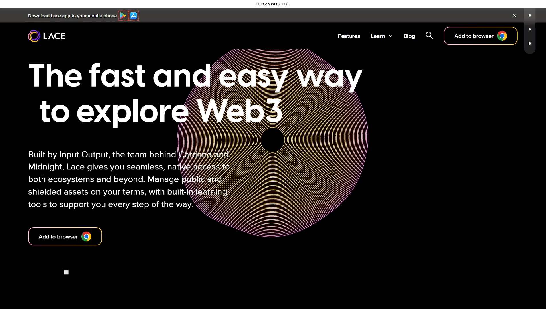 Forensic screenshot of homepage-lacecdn.wixstudio.com showing the phishing page layout