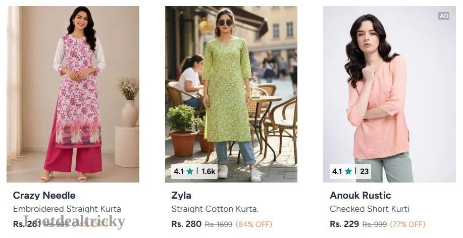 Kurta Kurtis Under Offer Image