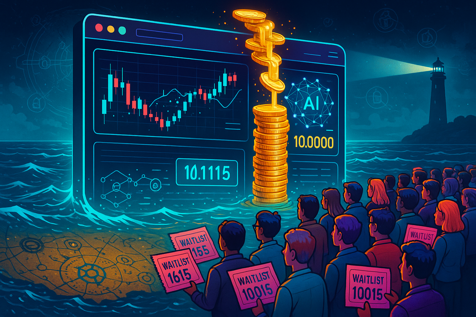 Illustration of AI-driven crypto trading interface by Donut Labs, highlighting innovative browser technology