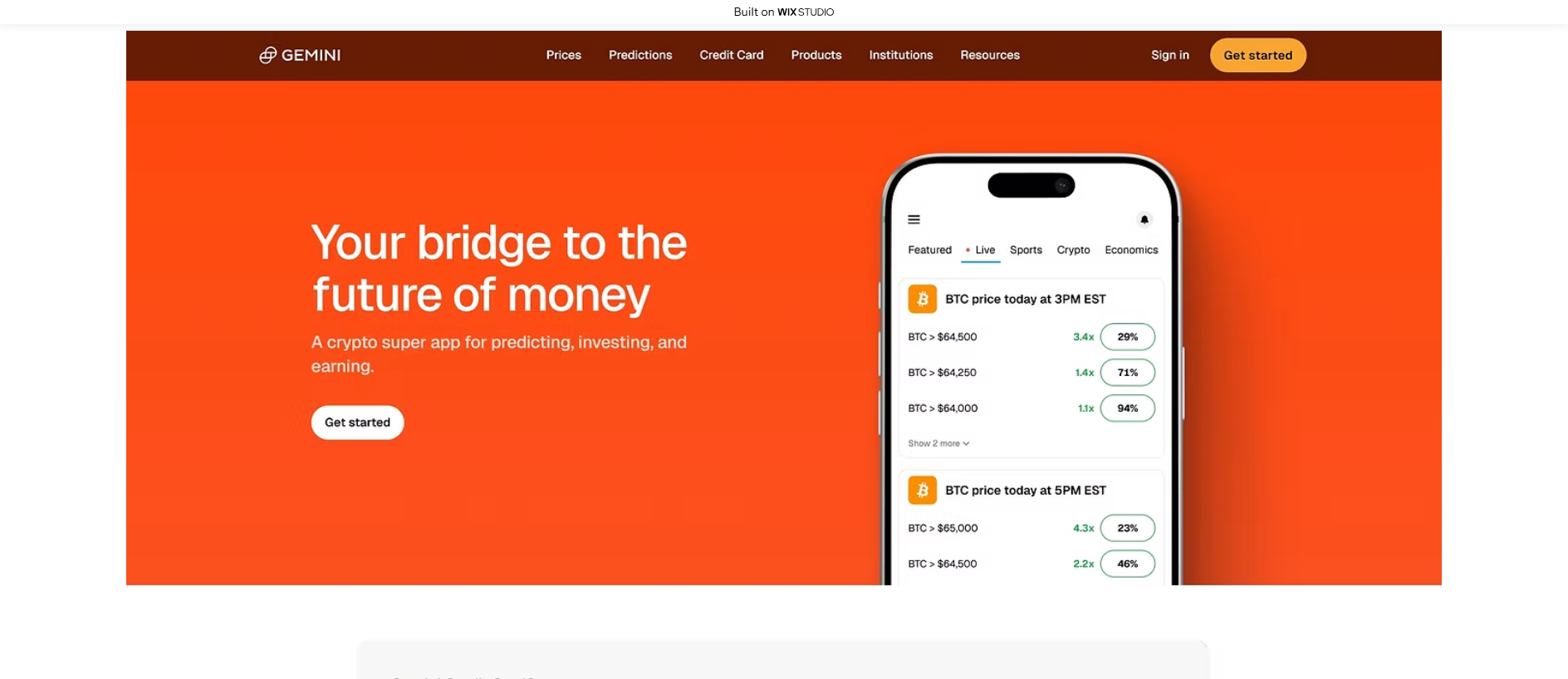 Forensic screenshot of home-gemini.wixstudio.com showing the phishing page layout