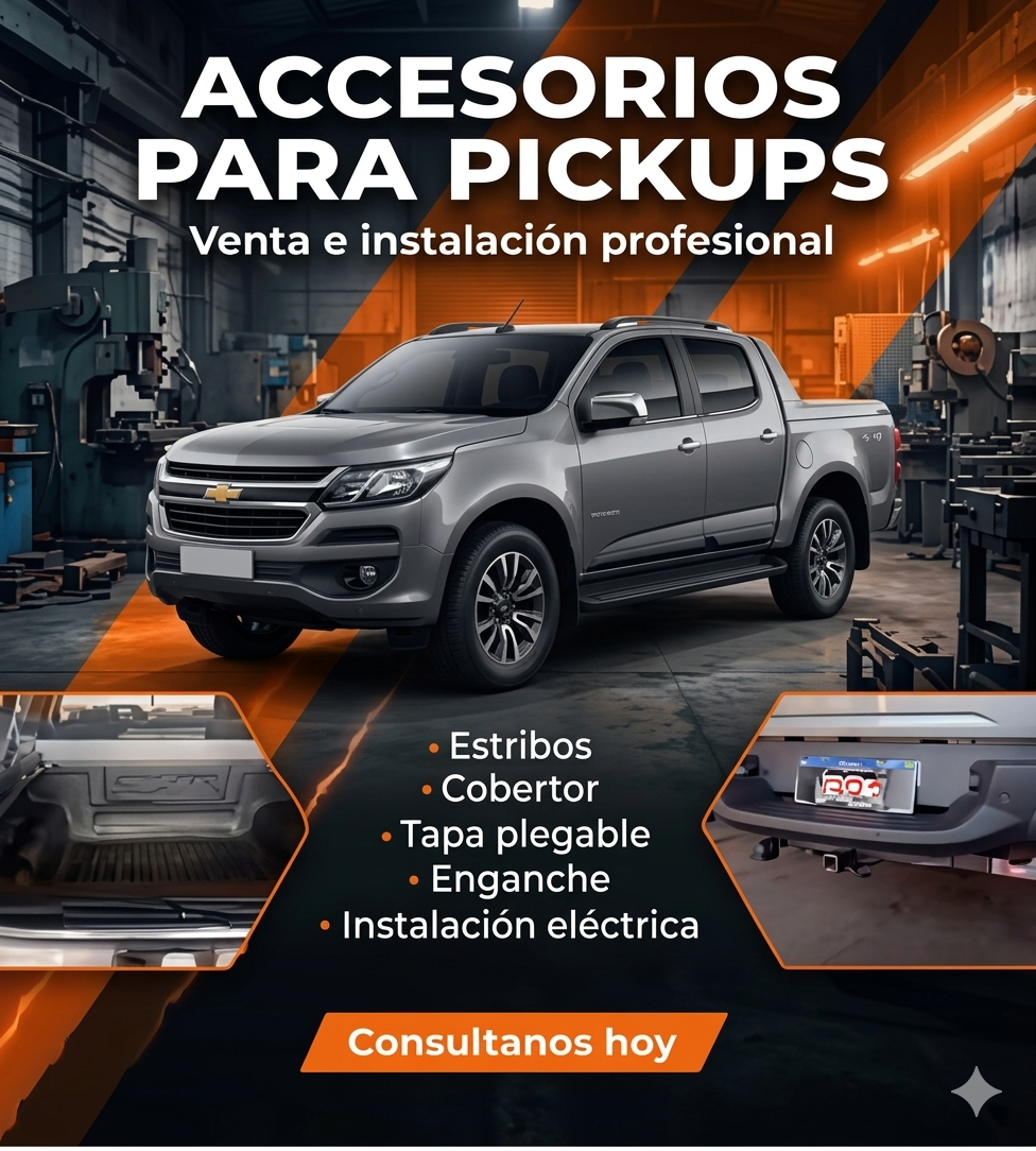 Accesorios para pickups: enganches, estribos y cobertores