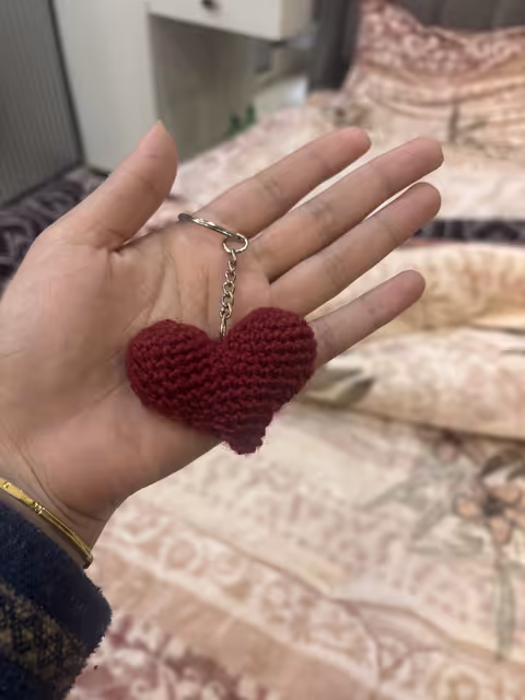 Heart Crochet Keychain 