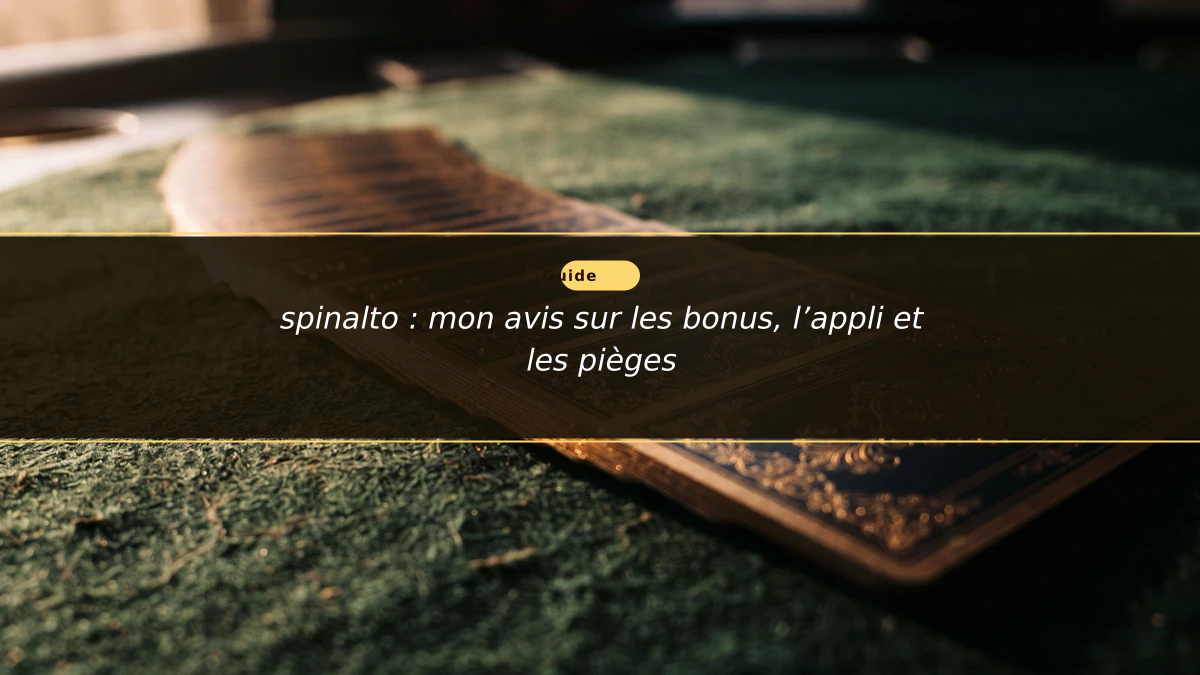spinalto : mon avis sur les bonus, l’appli et les pièges