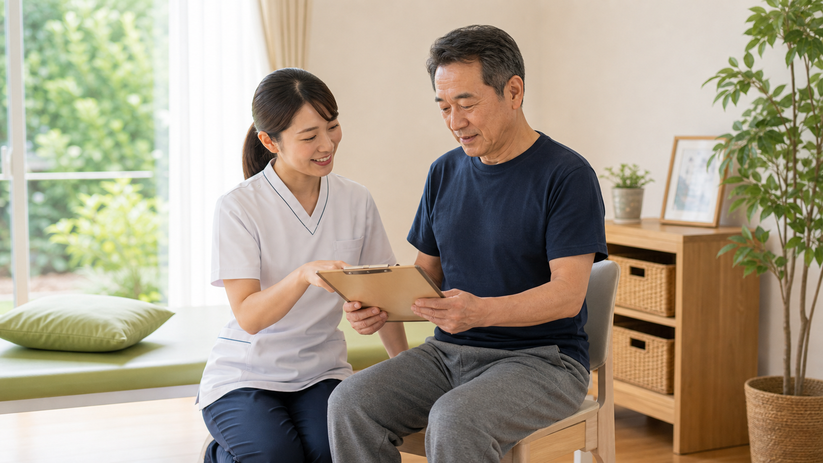 体幹トレーニングは、本人の状態に合わせて安全に課題を調整することが大切です。