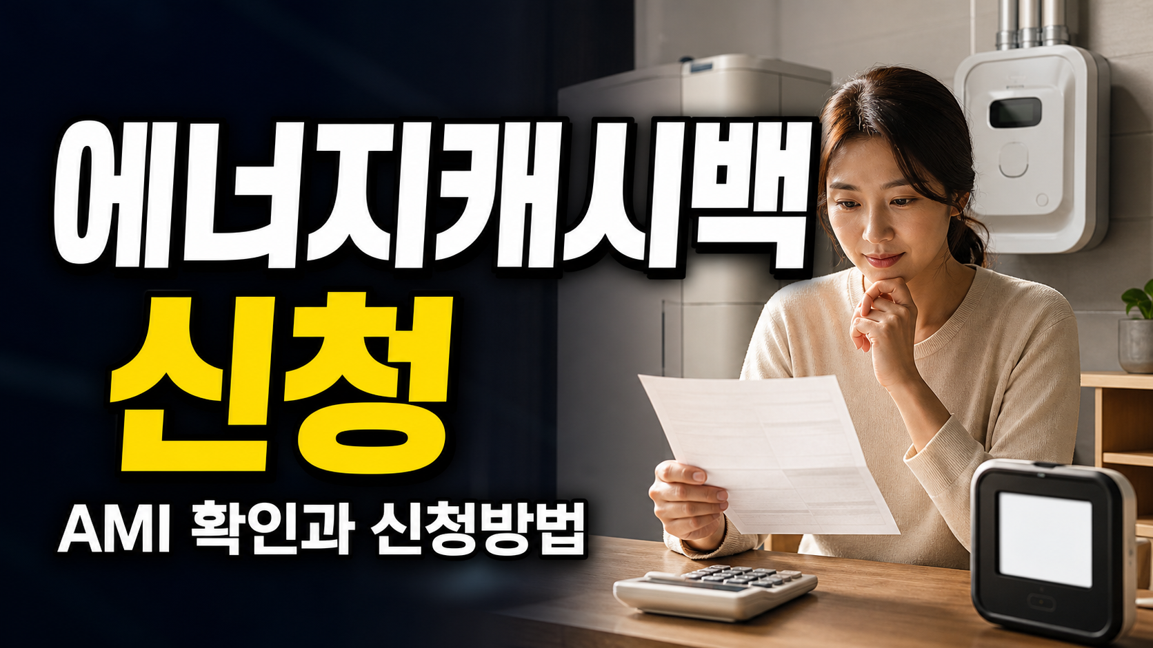 에너지캐시백 120원 말고 500원 받는 가구는? AMI 확인과 신청방법 관련 핵심 정보를 상징적으로 보여주는 썸네일 이미지