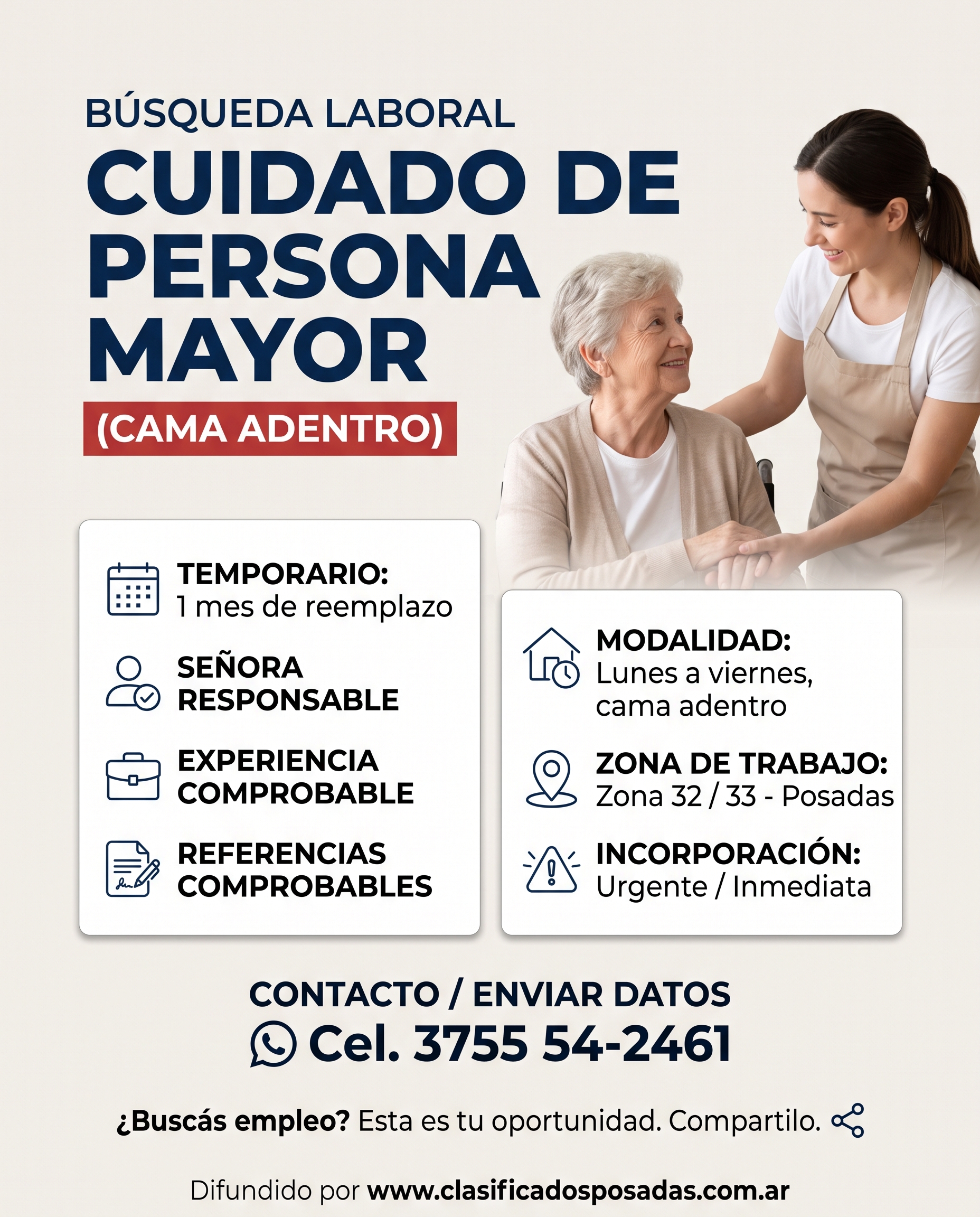 Se Busca Cuidado de Persona Mayor en Posadas