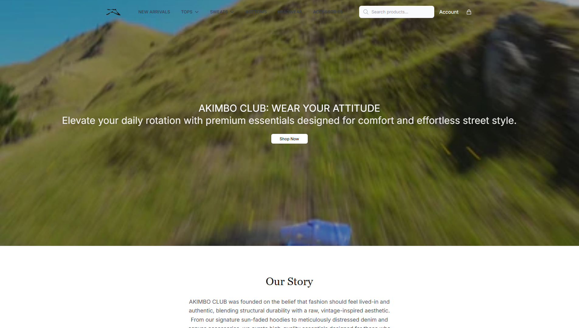Stored capture of akimboclublabel.shop