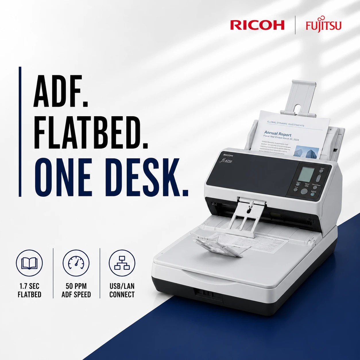 Ricoh fi-8250 ADF and Flatbed Desktop Document Scanner Malaysia