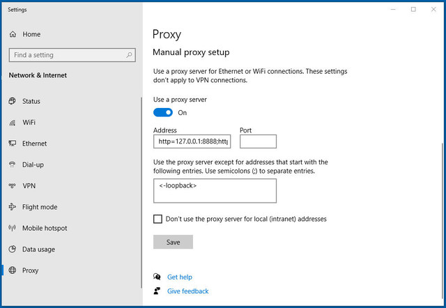 Manual-proxy-setup