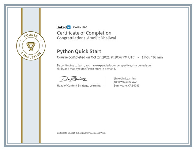 Certificate-Of-Completion-Python-Quick-Start