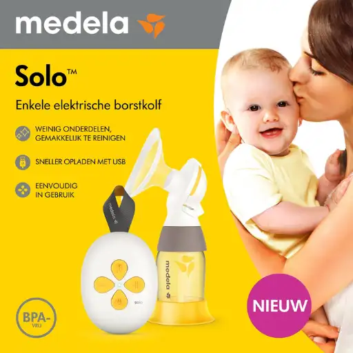 Medela Solo Borstkolf - Enkele Elektrische Borstkolf - Compact en Licht - Oplaadbare accu - USB lader - ZitBadXL.nl