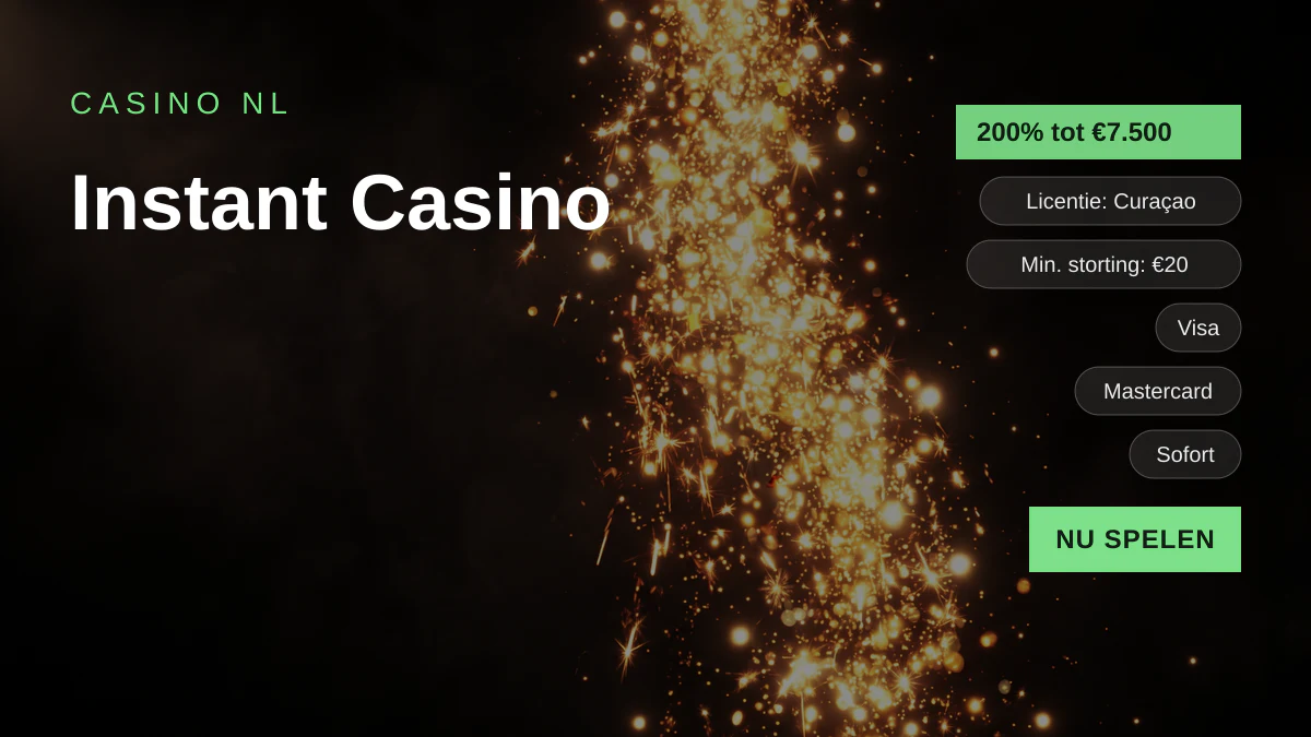 Instant Casino — welkomstbonus 200% tot €7.500 + 25 FS, betalingen: Visa, Mastercard, Sofort, Giropay, Pix