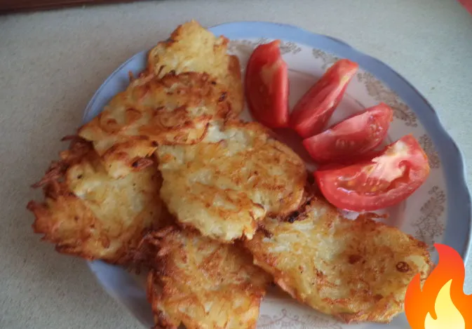 Постер Драники из картофеля и кабачков (без яиц)