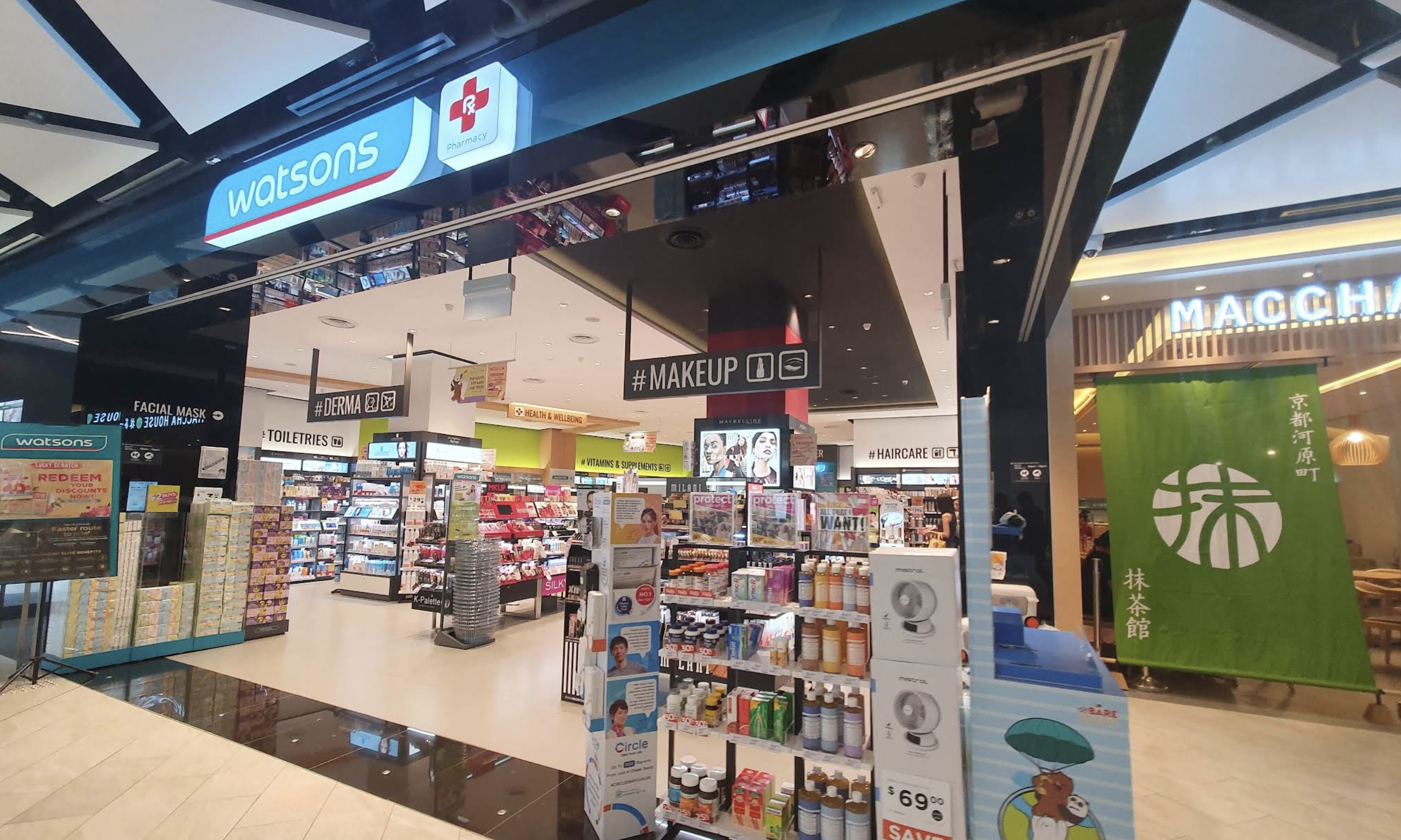 Watsons pharmacy and GNC counter at PLQ Mall