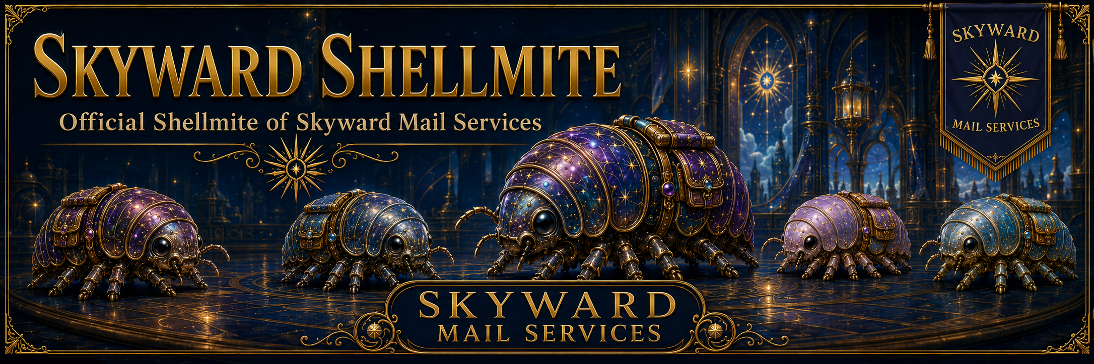 Skyward Shellmite official mail services banner
