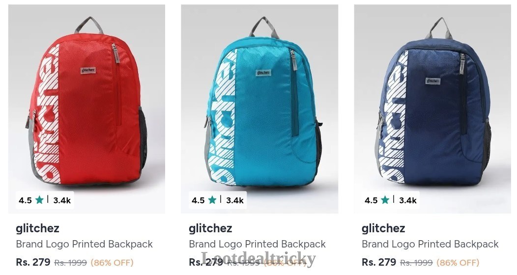 Glitchez Backpack – Great Loot Offer @ ₹279 (10%)