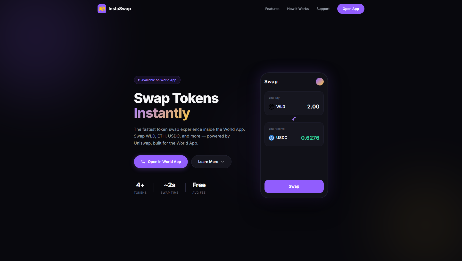 instaswap.pages.dev का सहेजा गया कैप्चर