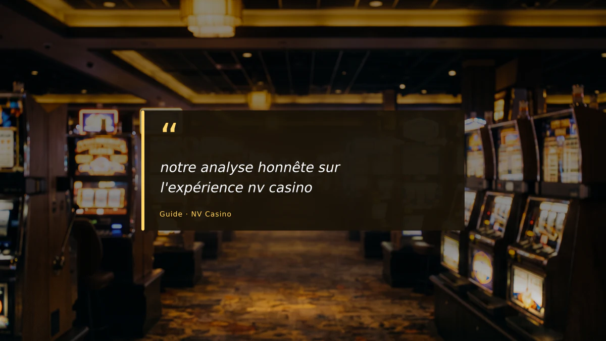 notre analyse honnête sur l'expérience nv casino
