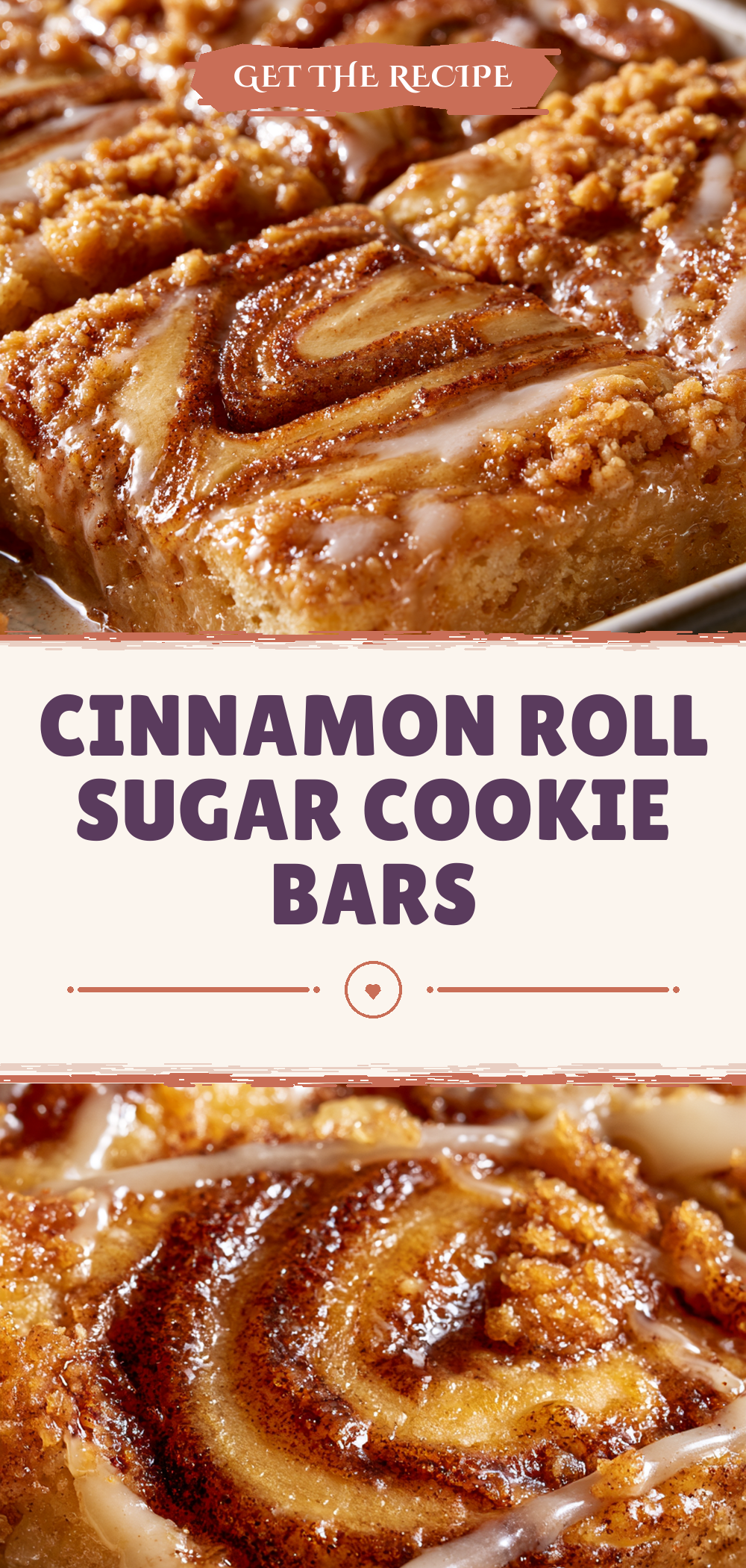 Pinterest graphic for Cinnamon Roll Sugar Cookie Bars