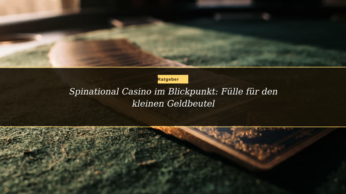 Spinational Casino im Blickpunkt: Fülle für den kleinen Geldbeutel