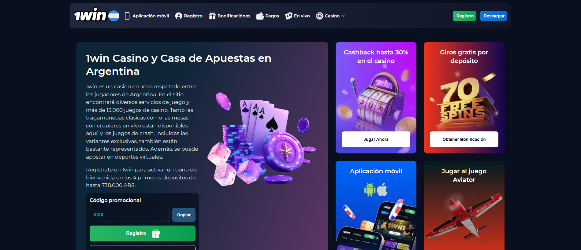 Forensic screenshot of 1win-ar.gratis showing the phishing page layout