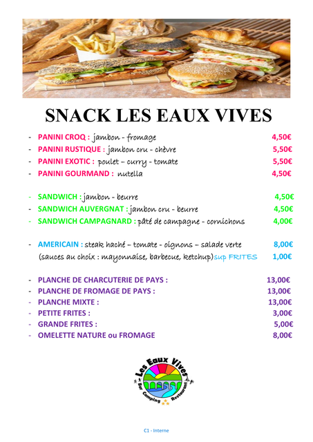Carte snacking 2026
