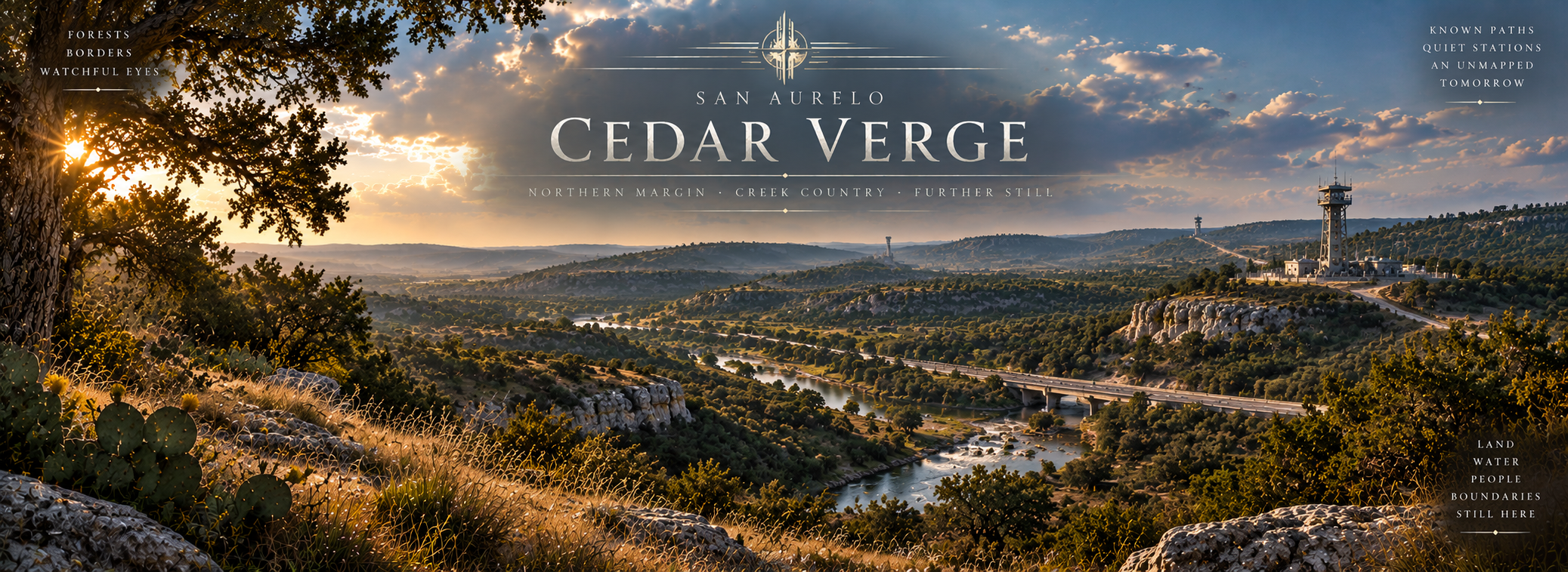 The rocky creek country and monitored northern borderlands of Cedar Verge.