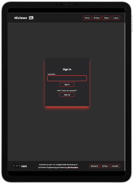Single article screen displayed on a iPad Pro 11