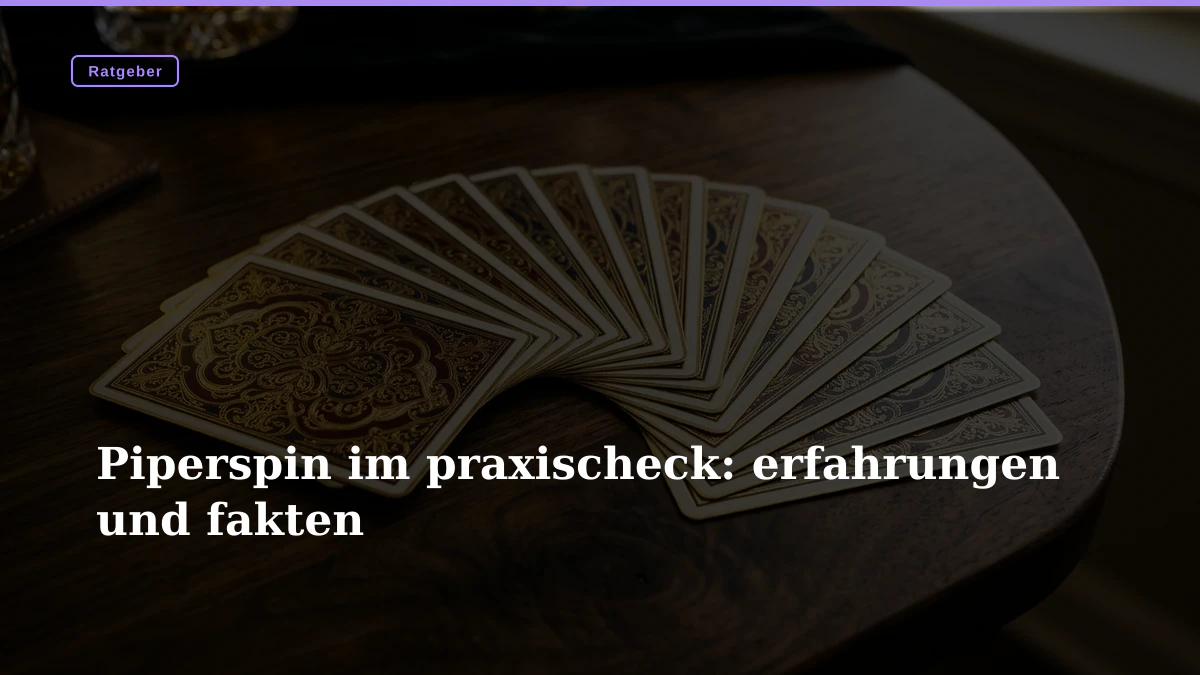 Piperspin im praxischeck: erfahrungen und fakten