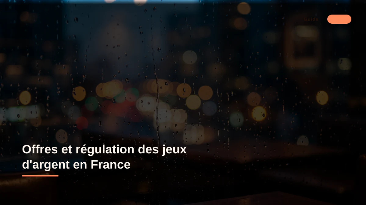 Offres et régulation des jeux d'argent en France