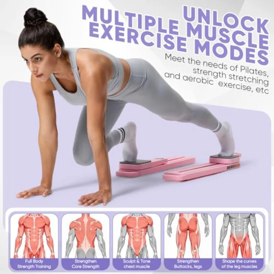 Portable Pilates Reformer Set for Women Multi-Functional Pilates Exercise Board with Resistance Bands for Home Workouts Core St view 2